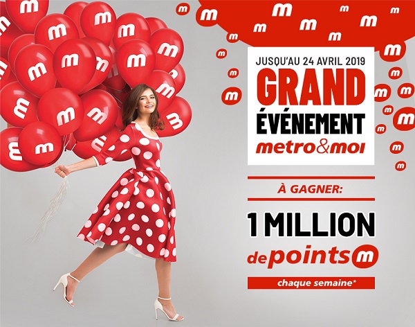 Concours Gagnez 1 million de points logo points Métro chaque semaine!