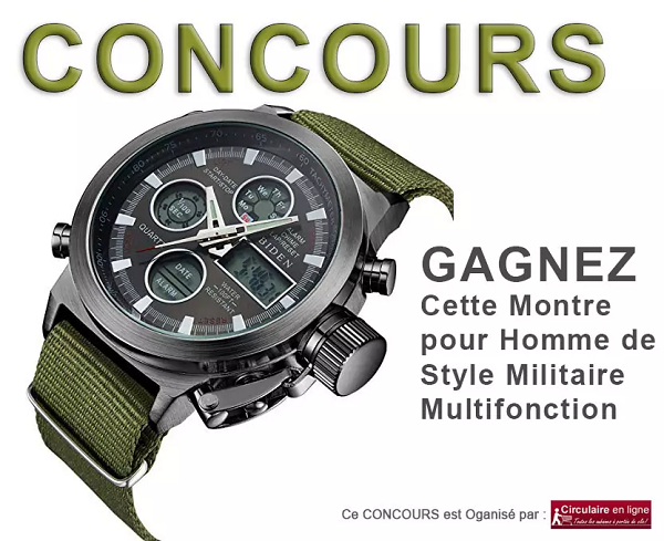 Concours Gagnez une montre pour homme de style militaire multifonction!