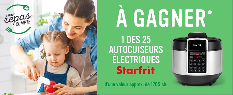 Concours Gagnez un des 25 autocuiseurs électriques Starfrit!