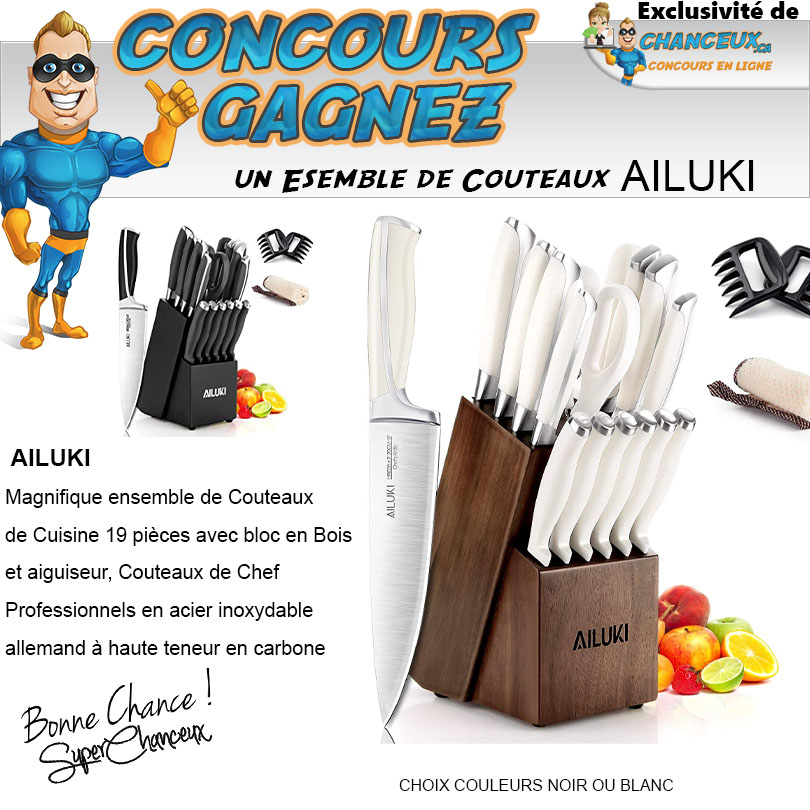 CONCOURS EXCLUSIF - Concours Ensemble de Couteaux de Cuisine 19 pièces