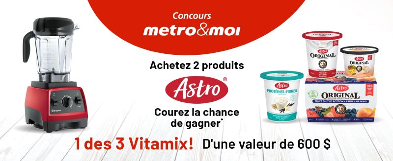 Concours Gagnez un des 3 mélangeurs Vitamix d'une valeur de 600$!