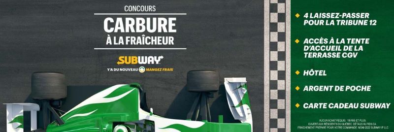 Concours CARBURE À LA FRAICHEUR de SUBWAY!