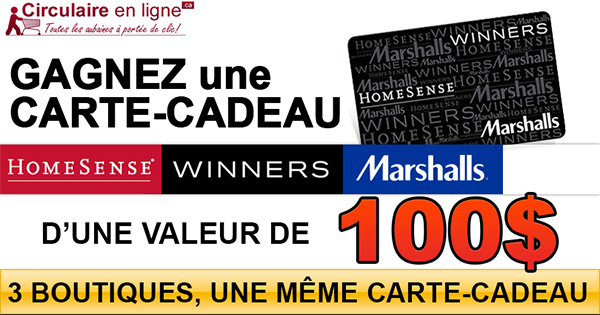 Concours Une Carte-Cadeau Winners de 100$