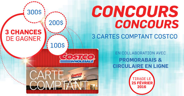 Concours CONCOURS 600$ au Costco à Gagner